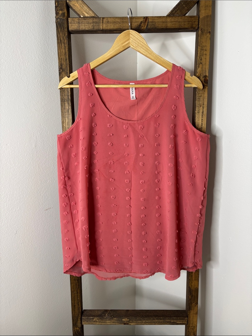 Zenana Outfitters Rose Pink Textured Sleeveless Tank Size M